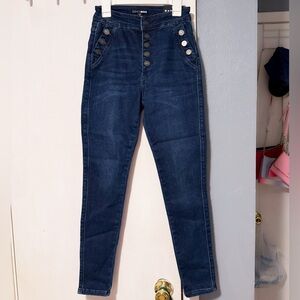 Fashion Nova Dark Blue High Rise Jeans